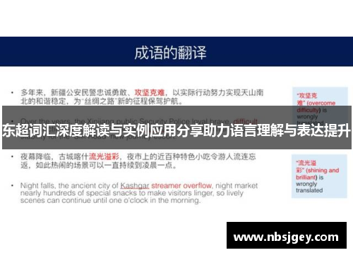 东超词汇深度解读与实例应用分享助力语言理解与表达提升